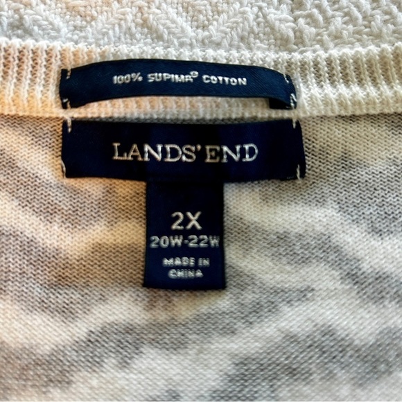 Lands' End Cardigan Sweater Zebra Print Black White Cotton Button Front size 2X - Picture 15 of 16